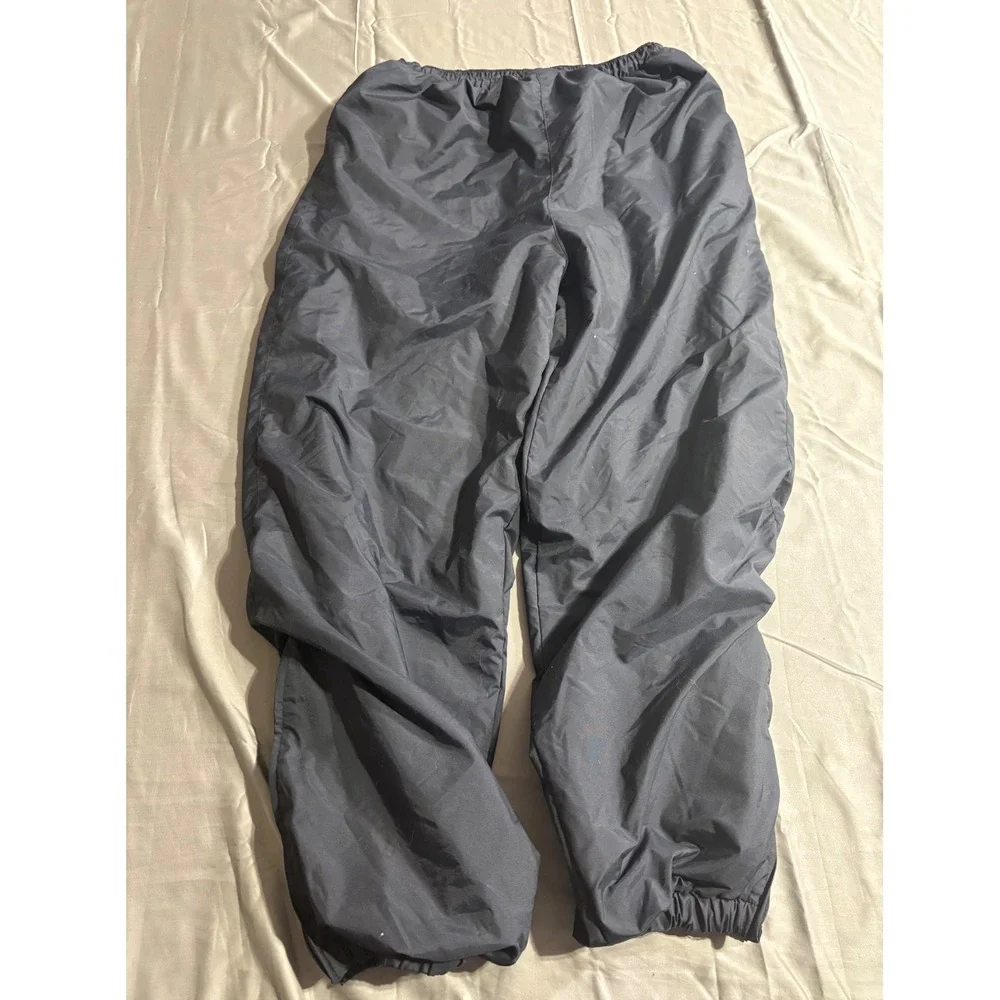 Alpine Ski Mens Black Nylon Lined Windbreaker Track Pants Size Large Vintage